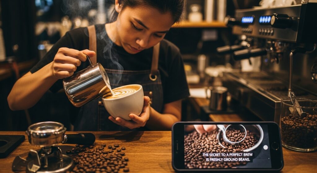 Toronto café owner using behind-the-scenes video content to promote business on Instagram Reels – Instagram Reels marketing Toronto