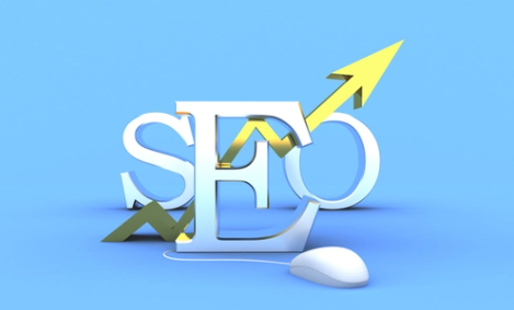 SEO letters with an arrow pointing up