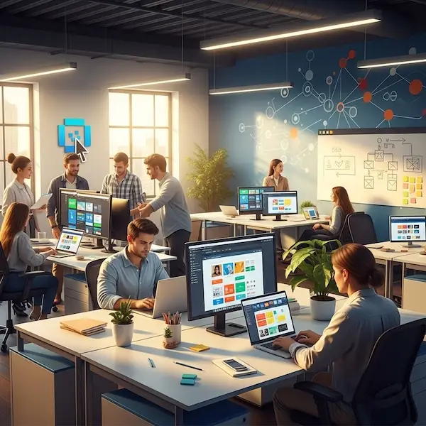 a web design agency office